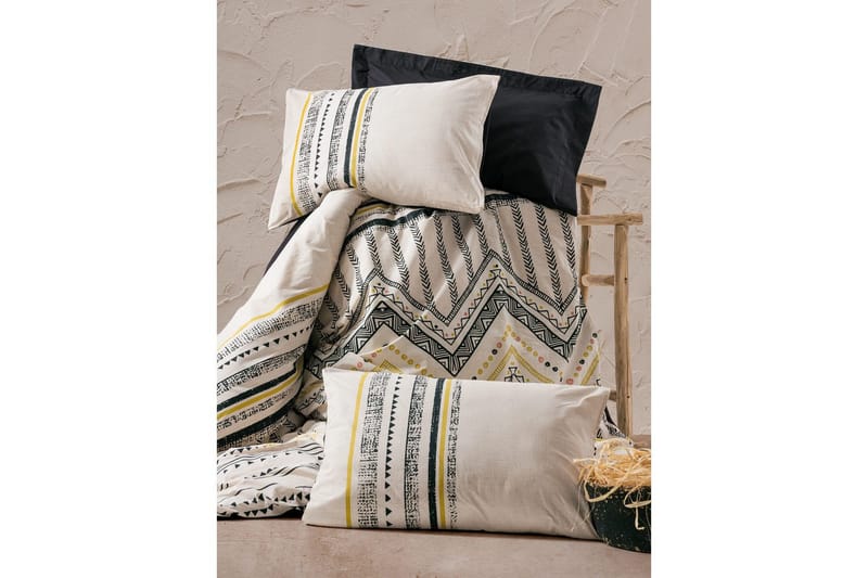 Ranforce Dobbel Dynetrekksett Calmere Svart / Hvit / Gull - Gull/Svart/Hvit - Tekstiler & tepper - Sengetøy - Sengesett