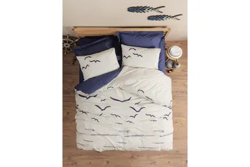 Ranforce Dobbel Dynetrekksett Kessan Mørk Blå / Hvit - Mørkeblå/Hvit - Tekstiler & tepper - Sengetøy - Sengesett