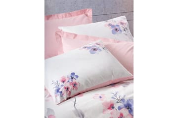 Ranforce Dobbel Dynetrekksett Suehiro Veyaa / Hvit / Lilla - Lavendel/Rødmende rosa/Hvit - Tekstiler & tepper - Sengetøy - Sengesett