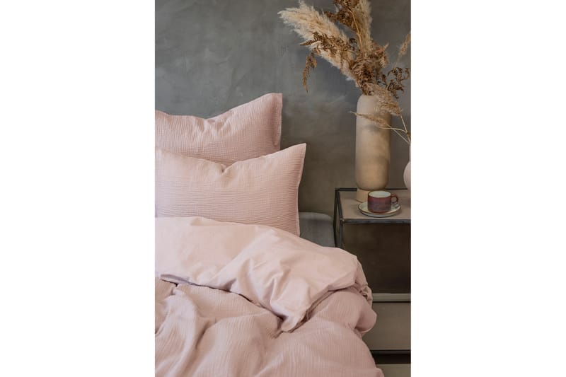 Sengetøysett Rolling 2-deler 150x210/50x60 cm Rosa - Borganäs of Sweden - Dynetrekksett enkeltseng - Dynetrekksett dobbeltseng - Sengesett - Sengetøy
