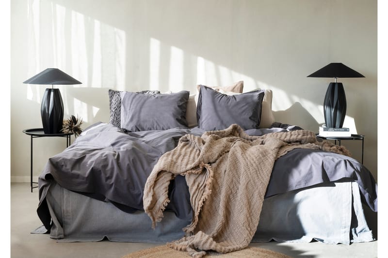 Sengetøysett Percale 3-deler 210x220/50x60 cm Midnattblå - Borganäs - Tekstiler & tepper - Sengetøy - Sengesett