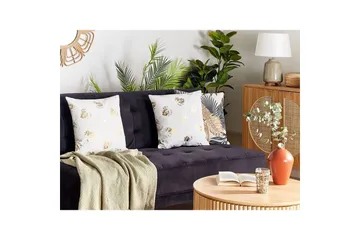 Pynteputer Goldenrod sett á 2 Hvit/gull - Hvit/gull - Tekstiler & tepper - Sengetøy - Sovepute - Hodepute & innerpute