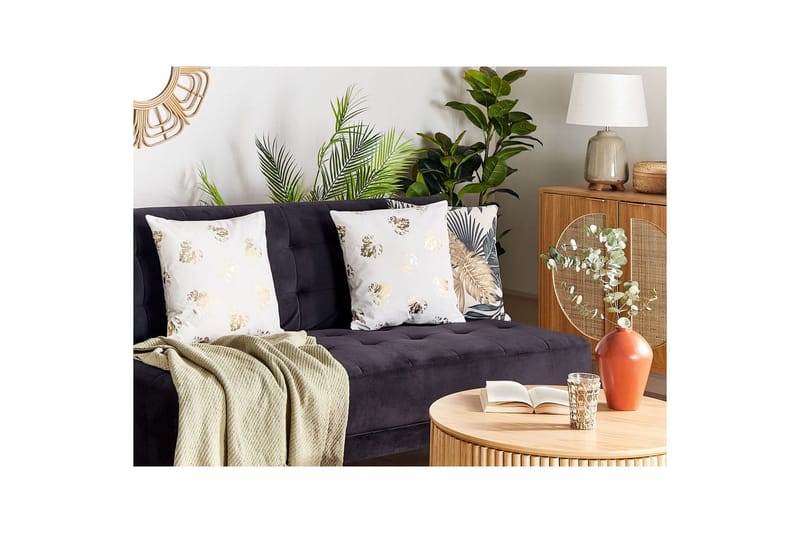 Pynteputer Goldenrod sett á 2 Hvit/gull - Hvit/gull - Tekstiler & tepper - Sengetøy - Sovepute - Hodepute & innerpute