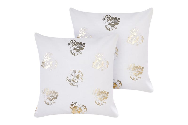 Pynteputer Goldenrod sett á 2 Hvit/gull - Hvit/gull - Tekstiler & tepper - Sengetøy - Sovepute - Hodepute & innerpute