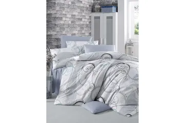 Victoria Sengetøy Enkelt 3-deler Ranforce - Hvit/Grå/Svart - Tekstiler & tepper - Sengetøy - Sengesett