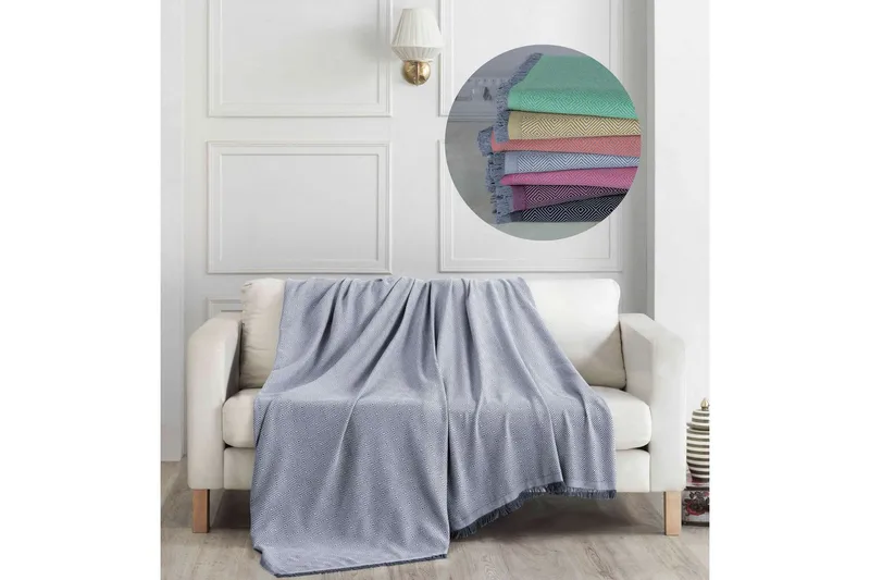 Sofatrekk Athodna Grå - Grå - Tekstiler & tepper - Tepper & pledd