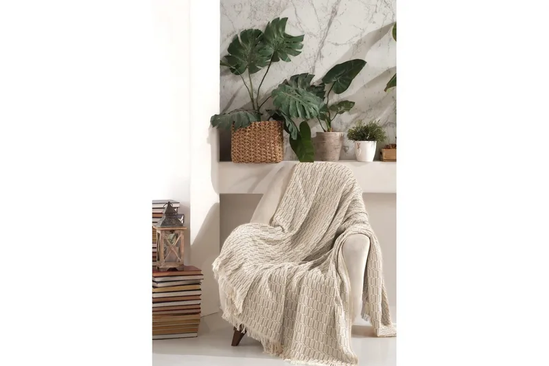 Sofatrekk Dawnvale Beige - Beige - Tekstiler & tepper - Tepper & pledd