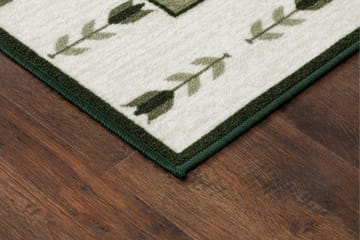 Tulpan Flatvevd Teppe 80x150 cm - Grønn - Tekstiler & tepper - Teppe & matte - Flatvevde tepper