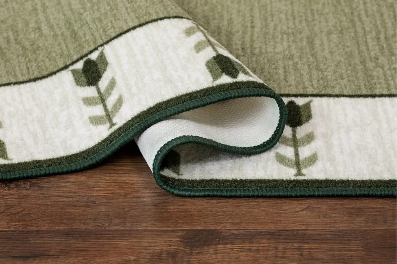 Tulpan Flatvevd Matte 57x200 cm - Grønn - Tekstiler & tepper - Teppe & matte - Flatvevde tepper