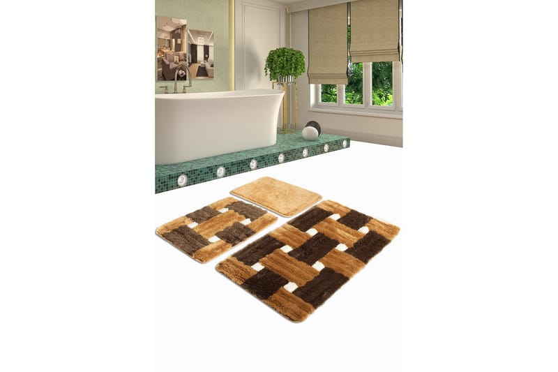 Badematte Chilai Home Sett med 3 - Flerfarget - Baderomstekstiler - Baderomsmatte