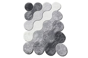 Badenaromsmatte Sirkel Grå / Lys Grå / Hvit - Kullgrå/Hvit/Lysegrå - Tekstiler & tepper - Teppe & matte - Baderomsmatte