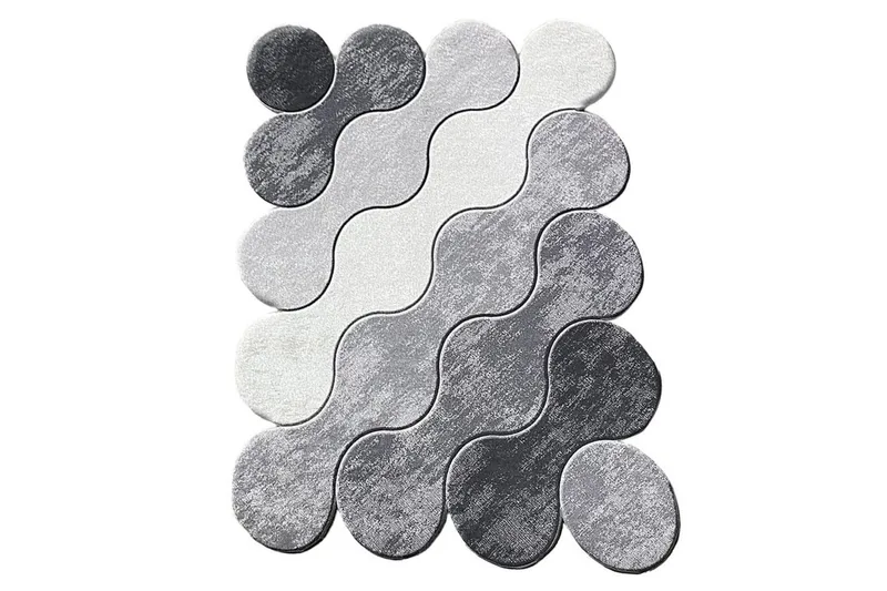 Badenaromsmatte Sirkel Grå / Lys Grå / Hvit, Kullgrå/Hvit/Lysegrå