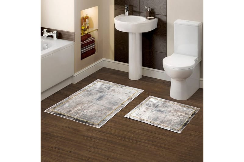 Badenaromsmattesett (2 deler) Brivan Flerfarget - Multifarget - Tekstiler & tepper - Teppe & matte - Baderomsmatte