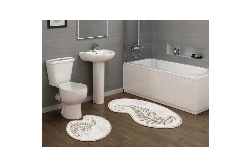 Badenaromsmattesett (2 deler) Elevate Krem - Cremehvit - Tekstiler & tepper - Teppe & matte - Baderomsmatte