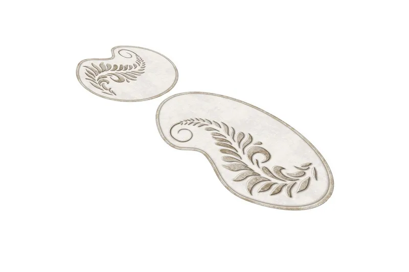 Badenaromsmattesett (2 deler) Elevate Krem - Cremehvit - Tekstiler & tepper - Teppe & matte - Baderomsmatte