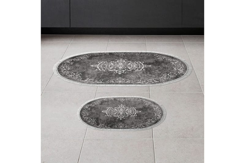 Badenaromsmattesett (2 deler) Winrel Grå - Lysegrå - Tekstiler & tepper - Teppe & matte - Baderomsmatte