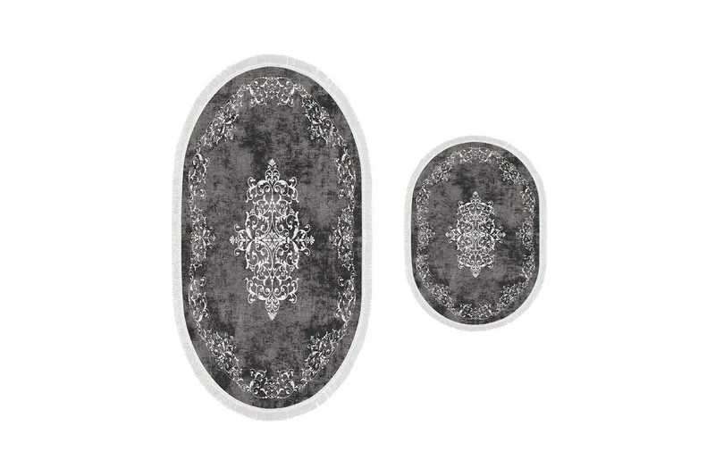 Badenaromsmattesett (2 deler) Winrel Grå, Lysegrå