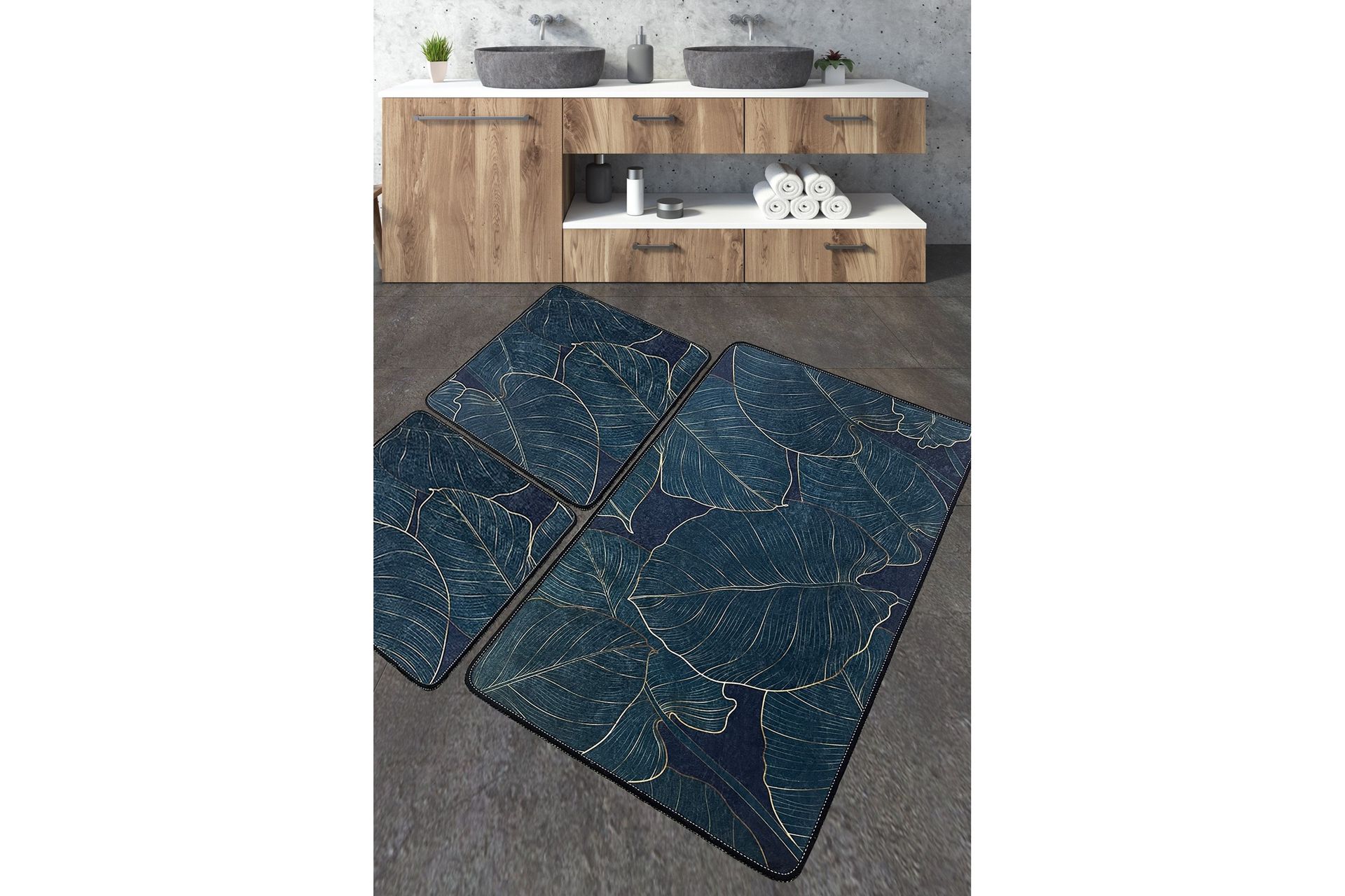 Baderomsmatte Jamad 60x100 cm Rektangulær - Flerfarget - Tekstiler & tepper - Teppe & matte - Baderomsmatte