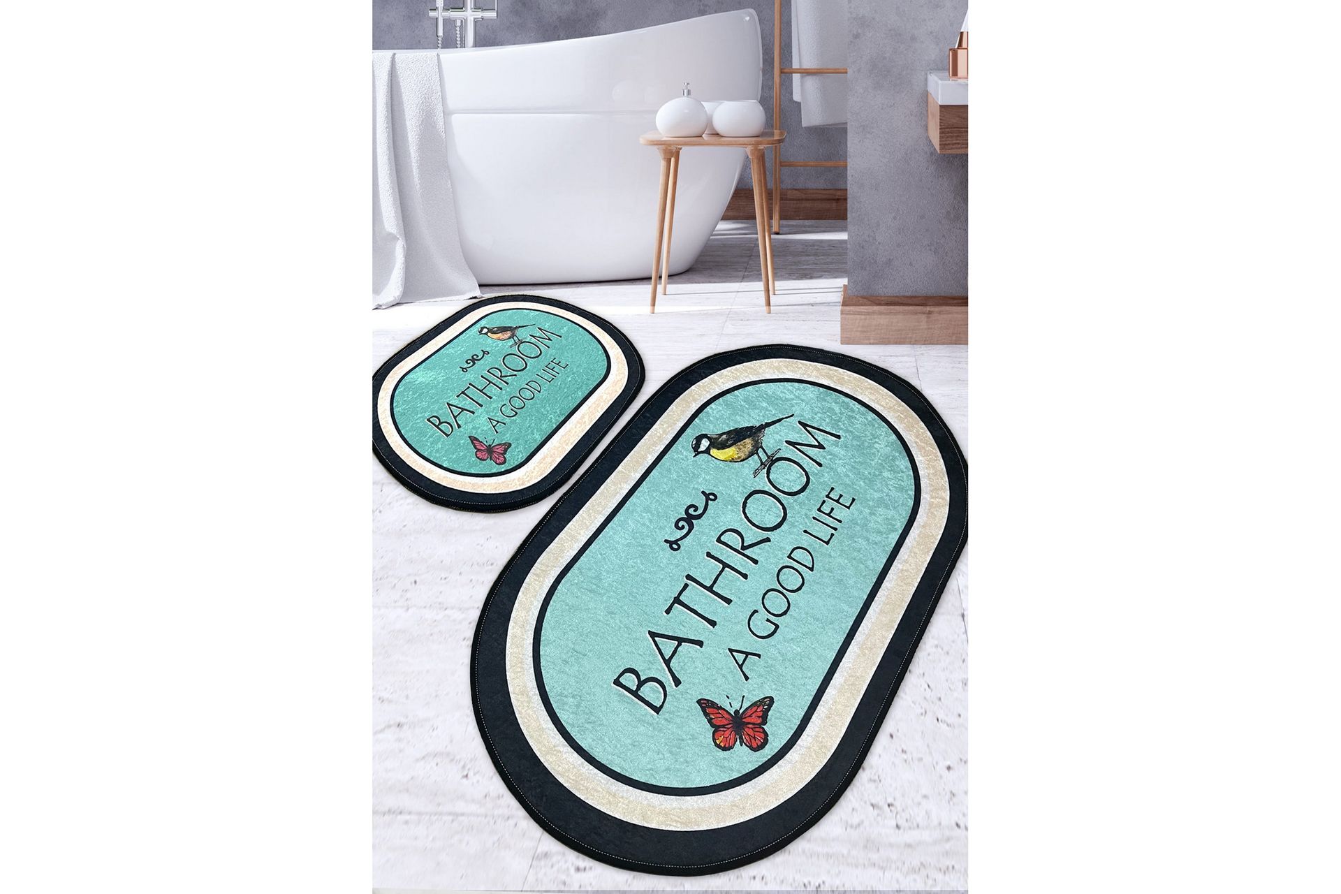 Baderomsmatte Pani 60x100 cm Rektangulær - Flerfarget - Tekstiler & tepper - Teppe & matte - Baderomsmatte