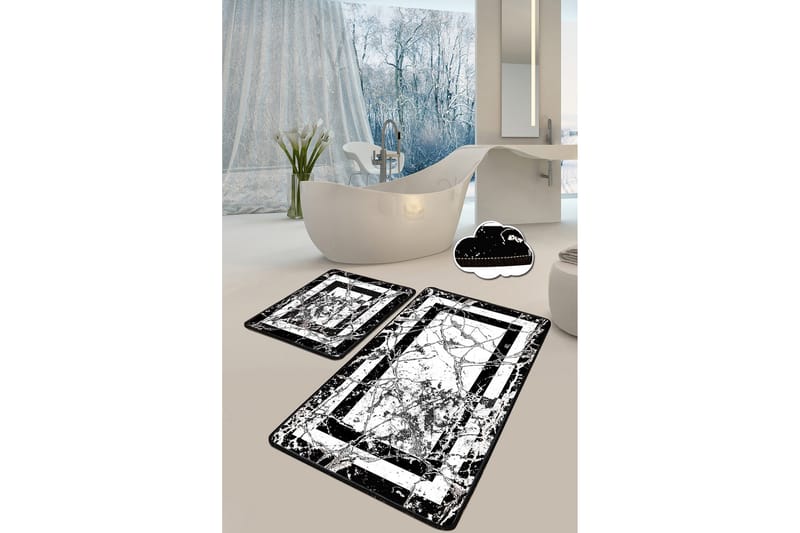 Brinmor Baderomsmatte 60x100 cm Rund, Svart