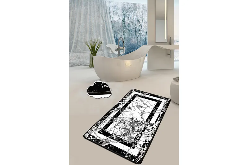 Brinmor Baderomsmatte 70x120 cm Rund, Svart