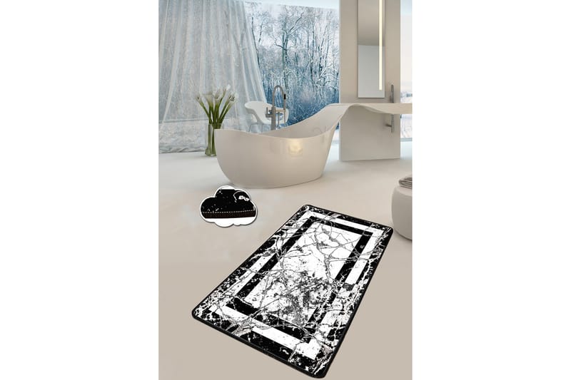 Brinmor Baderomsmatte 70x120 cm Rund, Svart