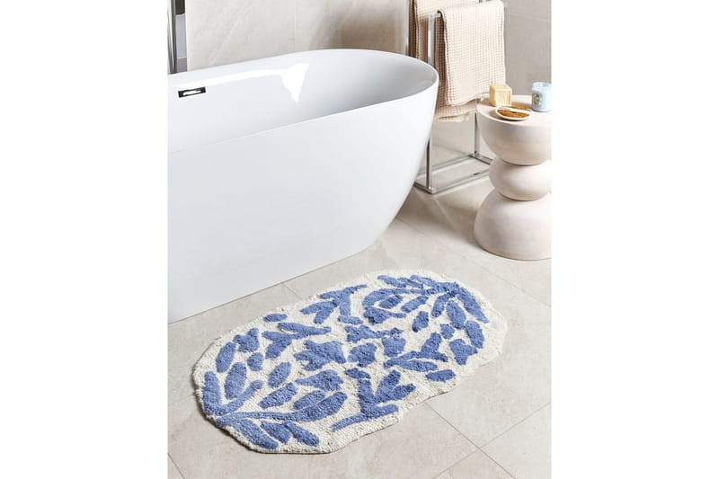 Baderomsmatte Derik - Blå, Hvit - Tekstiler & tepper - Teppe & matte - Baderomsmatte