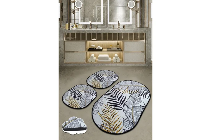 Erbaccia Baderomsmatte 60x100 cm Rund, Flerfarget