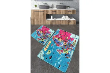 Navjoot Baderomsmatte 60x100 cm Rektangulær - Flerfarget - Tekstiler & tepper - Teppe & matte - Baderomsmatte