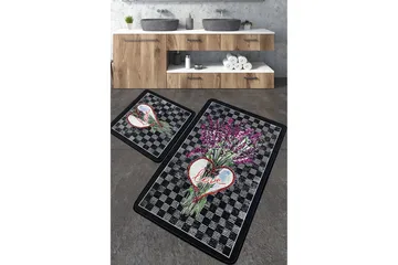 Nidhi Baderomsmatte 60x100 cm Rektangulær - Flerfarget - Tekstiler & tepper - Teppe & matte - Baderomsmatte