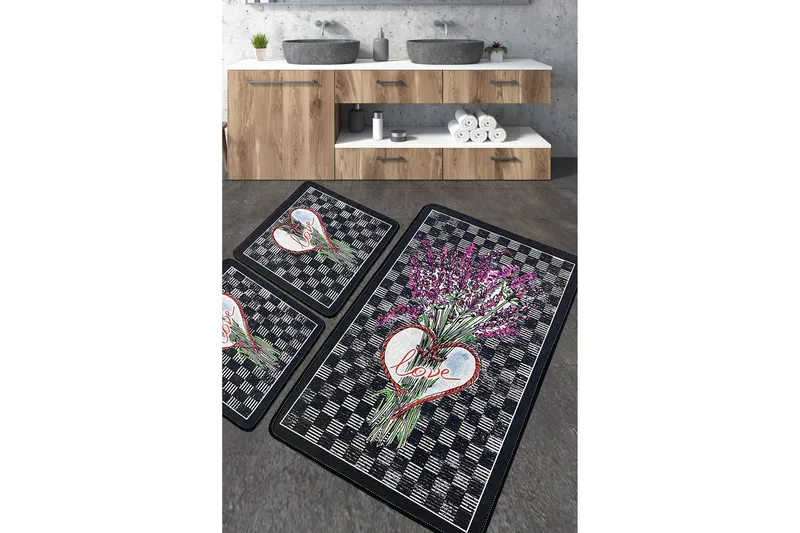 Nidhi Baderomsmatte 60x100 cm Rektangulær, Flerfarget