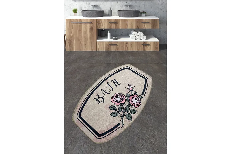 Nikhad Baderomsmatte 70x120 cm Rektangulær, Flerfarget