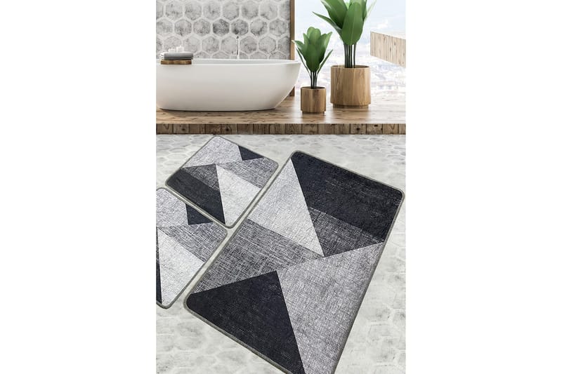 Nikil Baderomsmatte 60x100 cm Rektangulær, Grå