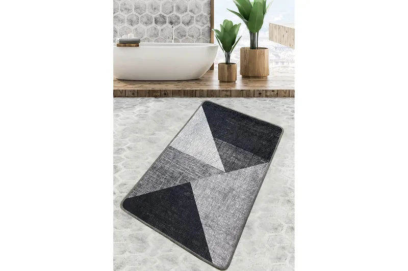 Nikil Baderomsmatte 70x120 cm Rektangulær, Grå