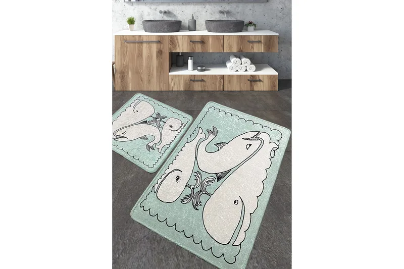 Niku Baderomsmatte 60x100 cm Rektangulær, Flerfarget