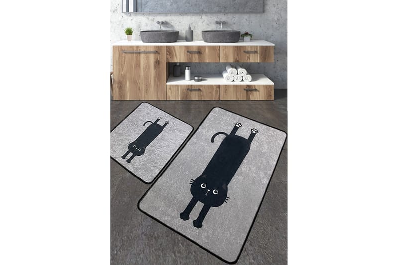 Nintai Baderomsmatte 60x100 cm Rektangulær, Grå