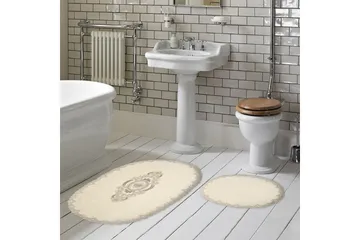 Pakhali Baderomsmatte 65x115 cm Rektangulær - Krem - Tekstiler & tepper - Teppe & matte - Baderomsmatte