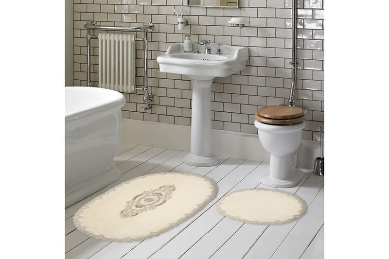 Pakhali Baderomsmatte 65x115 cm Rektangulær, Krem