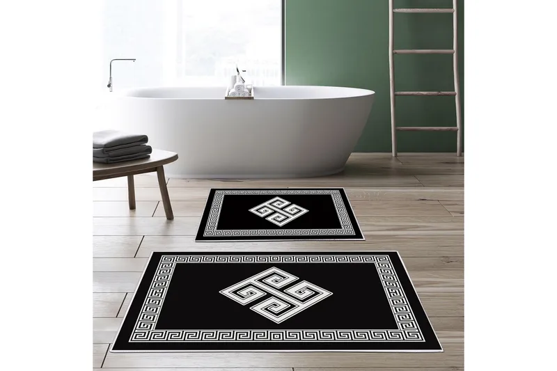 Panchhi Baderomsmatte 60x150 cm Rektangulær, Svart