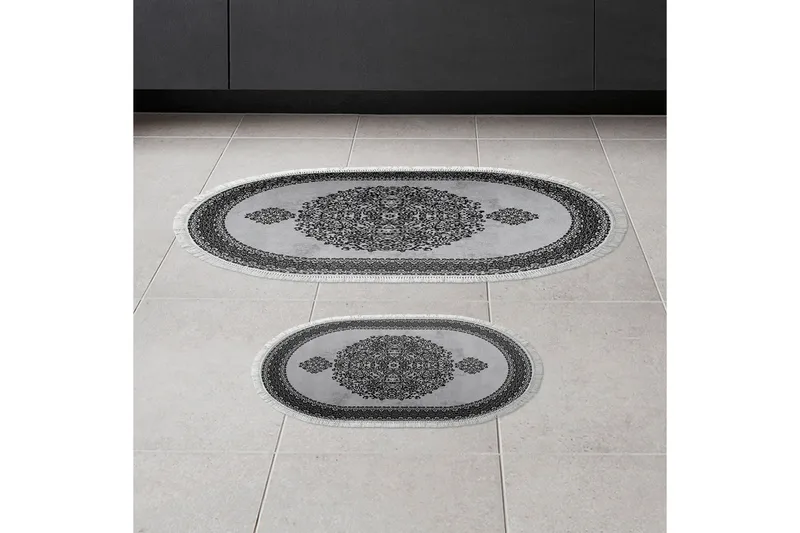 Panchma Baderomsmatte 60x150 cm Rektangulær, Grå