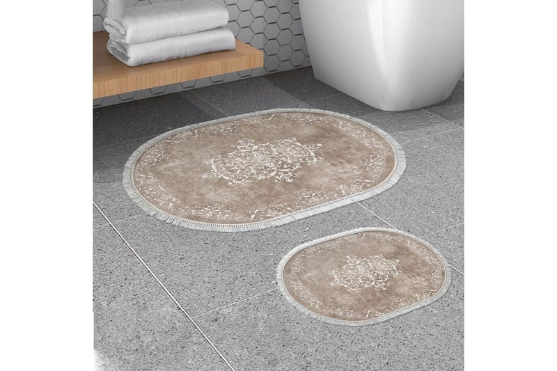 Panchoo Baderomsmatte 60x150 cm Rektangulær, Beige