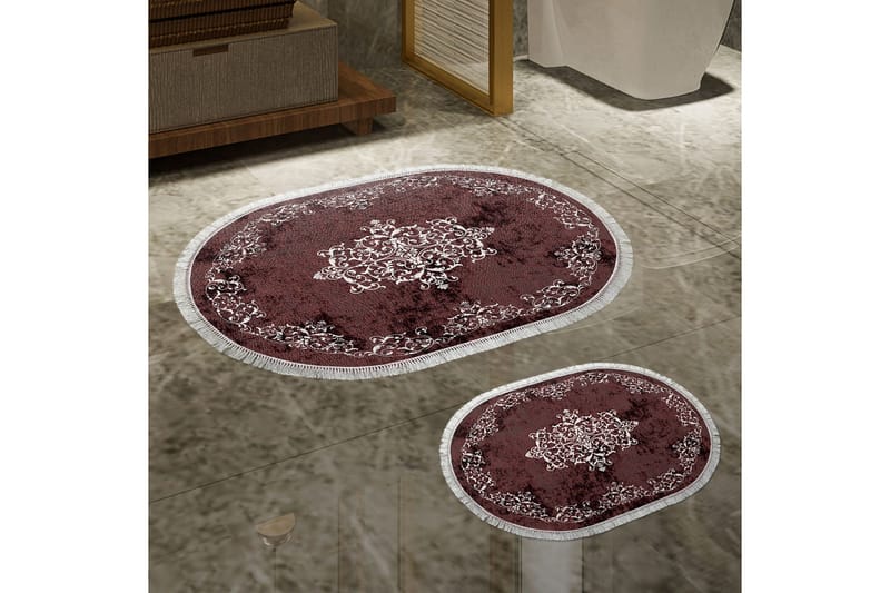 Panchoo Baderomsmatte 60x150 cm Rektangulær, Rød