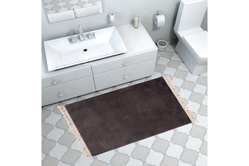 Pandit Baderomsmatte 50x75 cm Rektangulær, Antrasitt