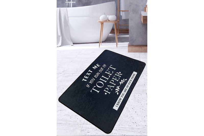 Pankaj Baderomsmatte 70x120 cm Rektangulær, Svart