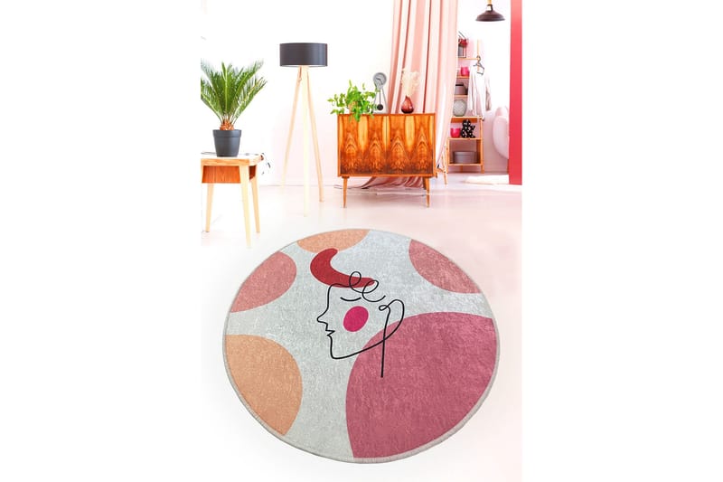 Pankajsheel Baderomsmatte 100 cm Rund, Flerfarget