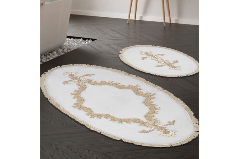 Paramik Baderomsmatte 65x115 cm Rektangulær, Krem