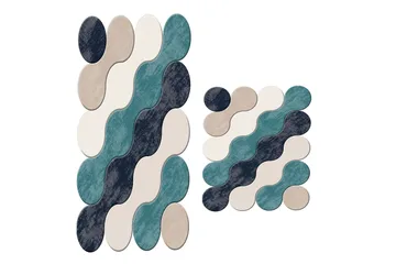 Paramshela Baderomsmatte 60x100 cm Rektangulær - Blå - Tekstiler & tepper - Teppe & matte - Baderomsmatte