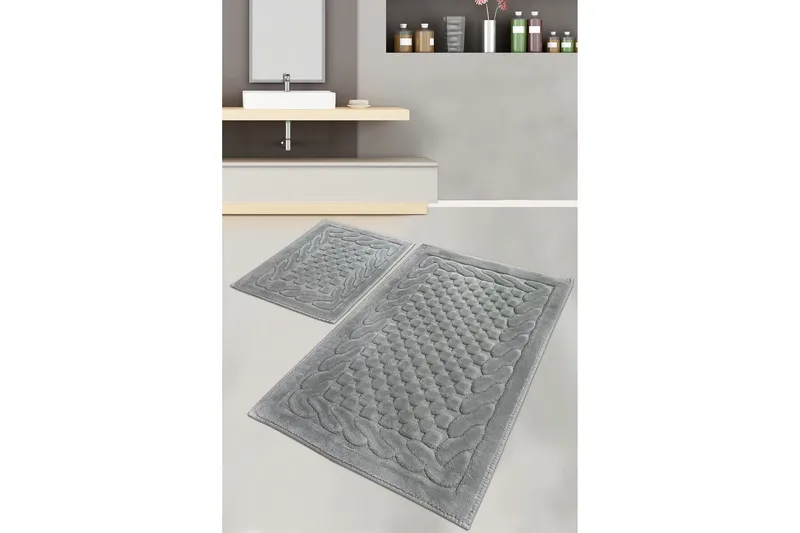 Parerna Baderomsmatte 60x100 cm Rund, Grå