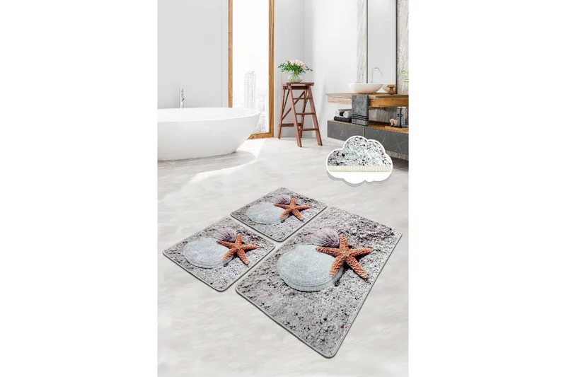 Parikh Baderomsmatte 60x100 cm Rund, Flerfarget