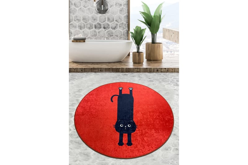 Parkesh Baderomsmatte 100 cm Rund, Flerfarget